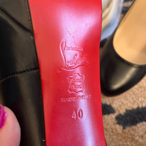 Designer black leather pumps size 40 EUR - Picture 4 of 8